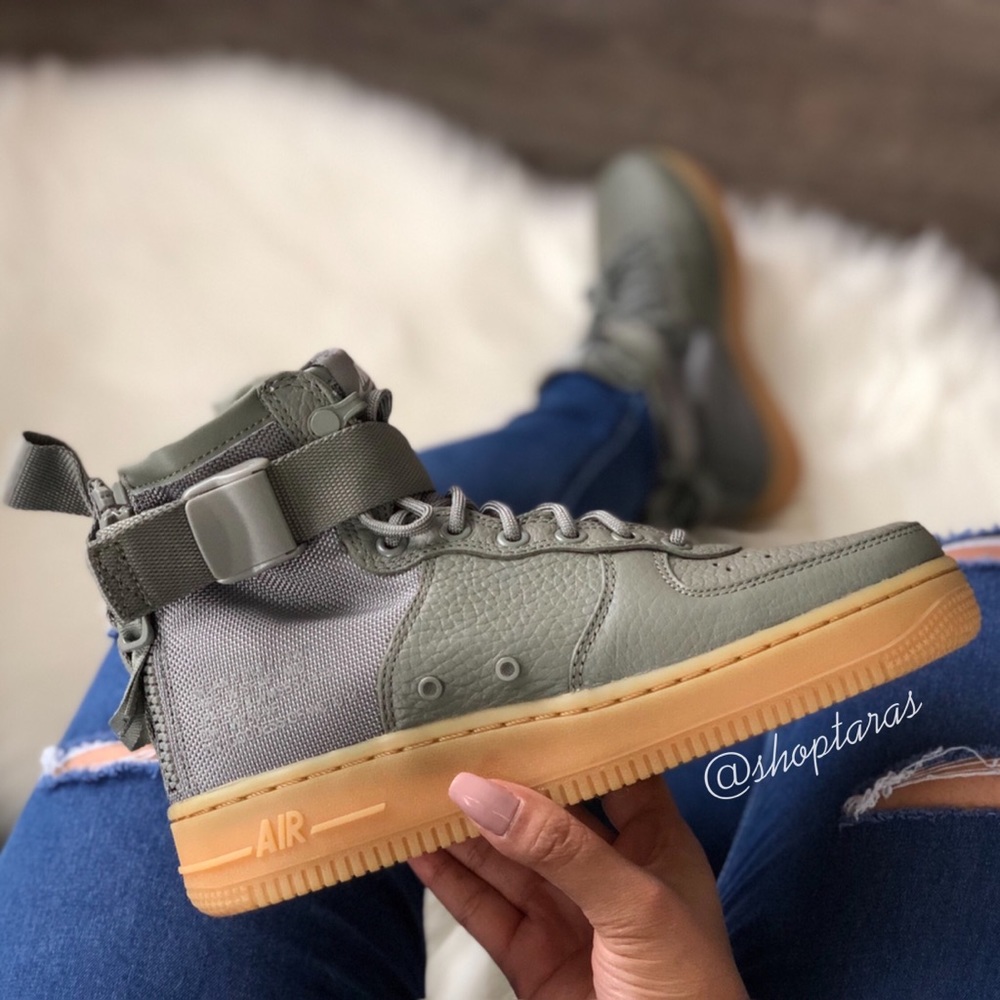 Brand New Nike Air Force 1 SF Mid Olive + Gum - Picture 2 of 8